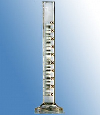 Цилиндр 1-25-2 с носиком и стеклянным основанием лабораторный